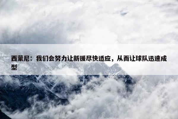 西蒙尼：我们会努力让新援尽快适应，从而让球队迅速成型