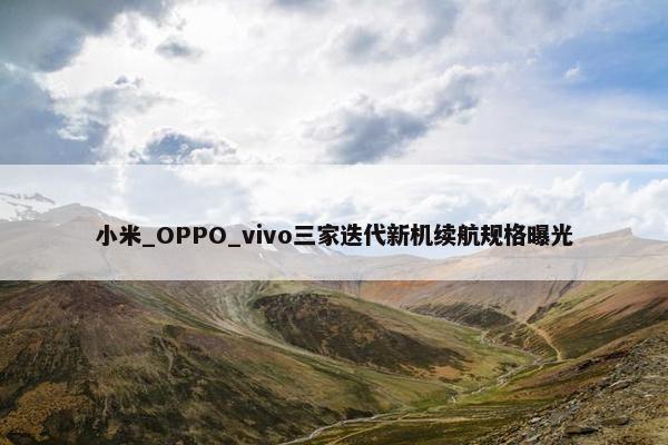 小米_OPPO_vivo三家迭代新机续航规格曝光