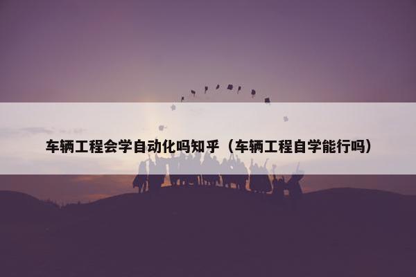 车辆工程会学自动化吗知乎（车辆工程自学能行吗）