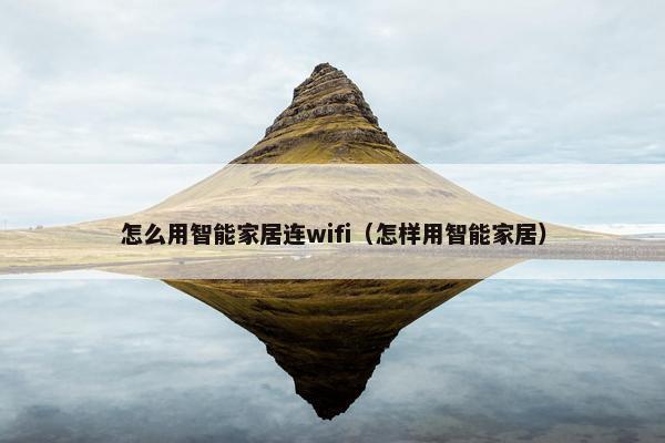 怎么用智能家居连wifi（怎样用智能家居）