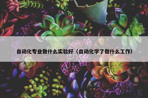 自动化专业做什么实验好（自动化学了做什么工作）