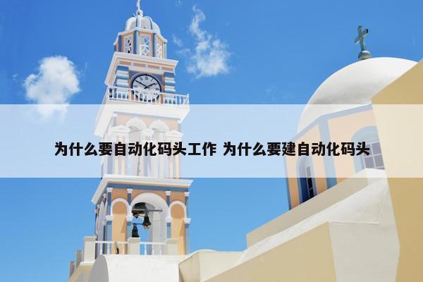 为什么要自动化码头工作 为什么要建自动化码头