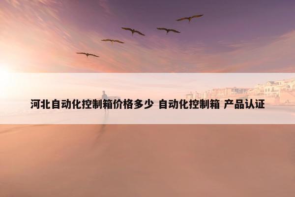 河北自动化控制箱价格多少 自动化控制箱 产品认证