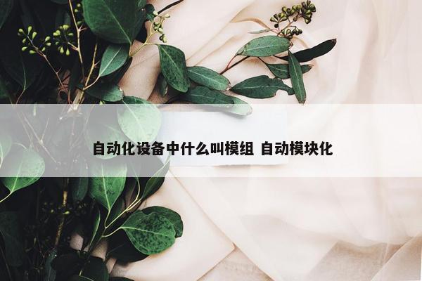 自动化设备中什么叫模组 自动模块化