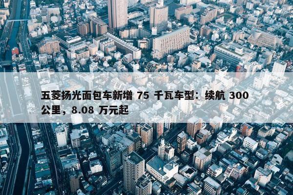 五菱扬光面包车新增 75 千瓦车型：续航 300 公里，8.08 万元起