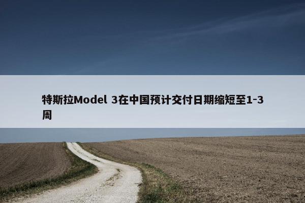 特斯拉Model 3在中国预计交付日期缩短至1-3周