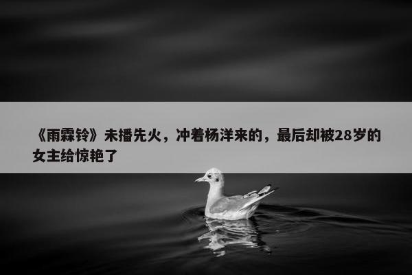 《雨霖铃》未播先火，冲着杨洋来的，最后却被28岁的女主给惊艳了