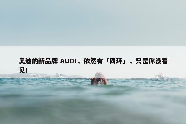 奥迪的新品牌 AUDI，依然有「四环」，只是你没看见！