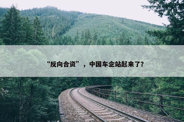 “反向合资”，中国车企站起来了？