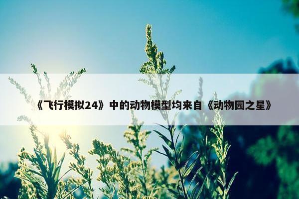 《飞行模拟24》中的动物模型均来自《动物园之星》