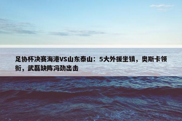 足协杯决赛海港VS山东泰山：5大外援坐镇，奥斯卡领衔，武磊缺阵冯劲出击