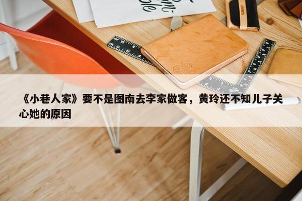 《小巷人家》要不是图南去李家做客，黄玲还不知儿子关心她的原因