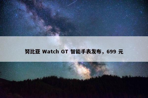 努比亚 Watch GT 智能手表发布，699 元