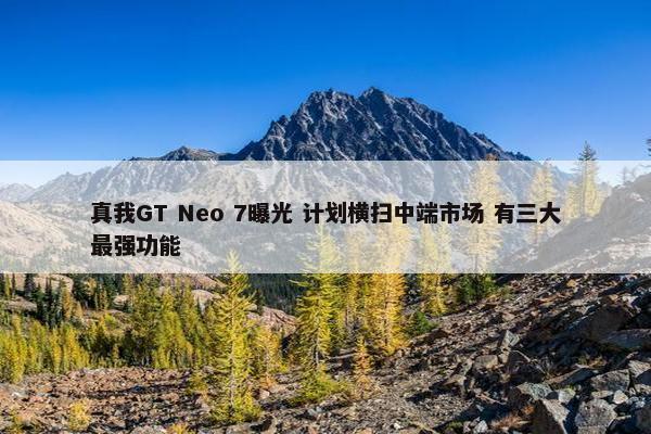 真我GT Neo 7曝光 计划横扫中端市场 有三大最强功能