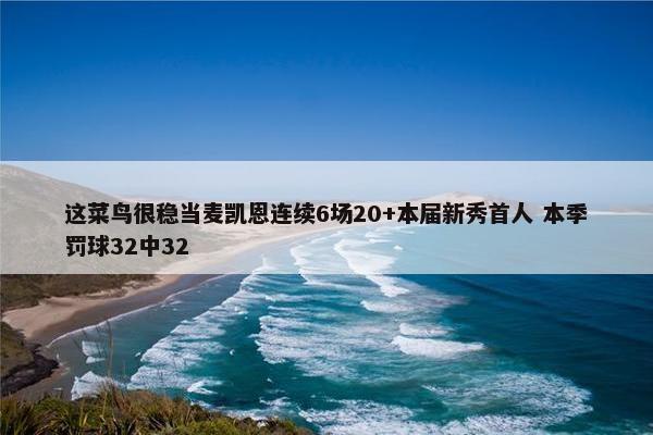 这菜鸟很稳当麦凯恩连续6场20+本届新秀首人 本季罚球32中32