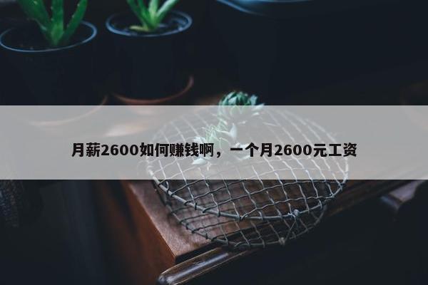 月薪2600如何赚钱啊，一个月2600元工资