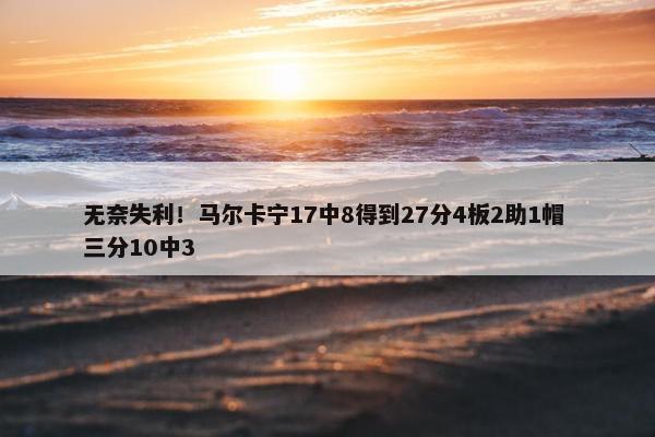 无奈失利！马尔卡宁17中8得到27分4板2助1帽 三分10中3