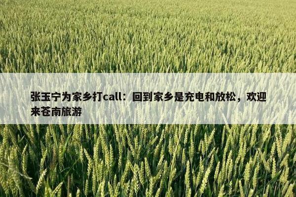 张玉宁为家乡打call：回到家乡是充电和放松，欢迎来苍南旅游