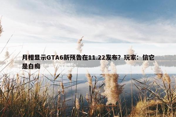 月相显示GTA6新预告在11.22发布？玩家：信它是白痴