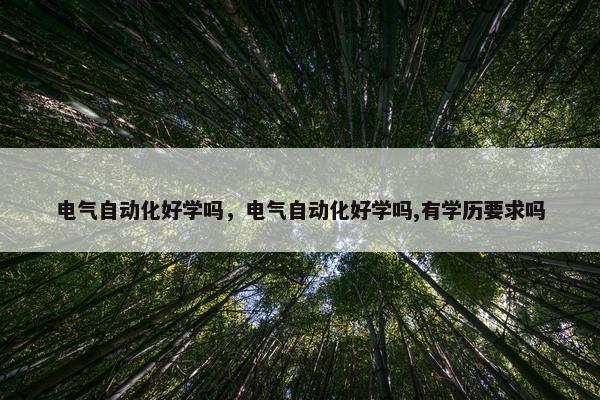 电气自动化好学吗，电气自动化好学吗,有学历要求吗