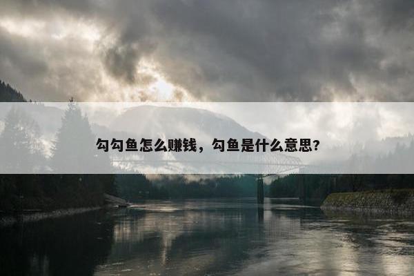 勾勾鱼怎么赚钱，勾鱼是什么意思?