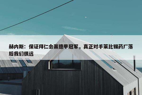 赫内斯：保证拜仁会赢德甲冠军，真正对手莱比锡药厂落后我们很远