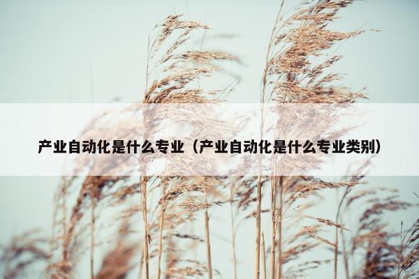 产业自动化是什么专业（产业自动化是什么专业类别）