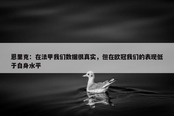 恩里克：在法甲我们数据很真实，但在欧冠我们的表现低于自身水平