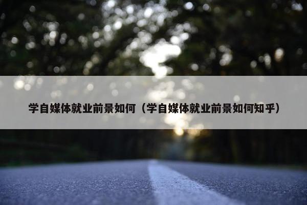 学自媒体就业前景如何（学自媒体就业前景如何知乎）