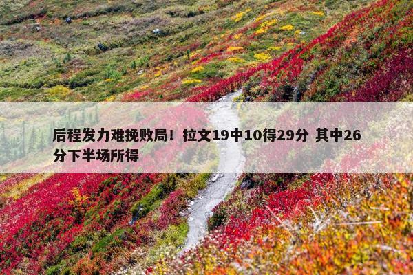 后程发力难挽败局！拉文19中10得29分 其中26分下半场所得