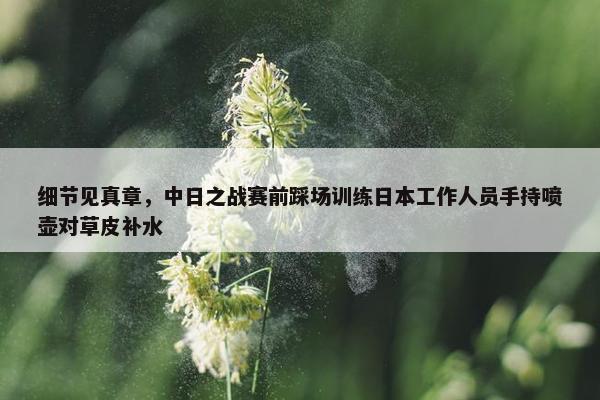 细节见真章，中日之战赛前踩场训练日本工作人员手持喷壶对草皮补水