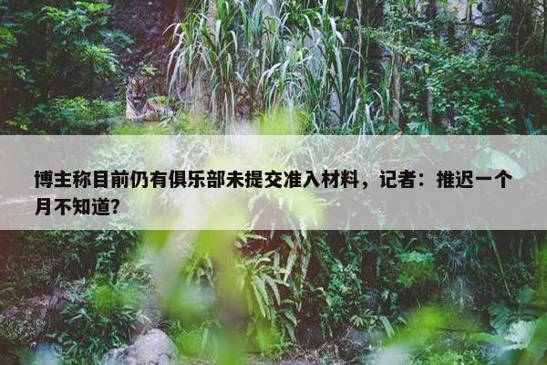 博主称目前仍有俱乐部未提交准入材料，记者：推迟一个月不知道？