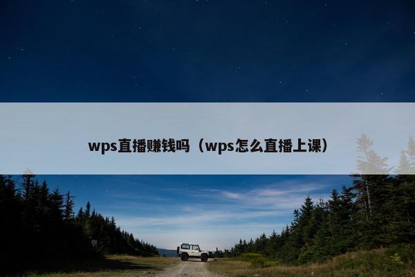 wps直播赚钱吗（wps怎么直播上课）