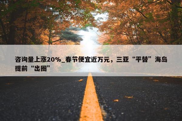 咨询量上涨20%_春节便宜近万元，三亚“平替”海岛提前“出圈”