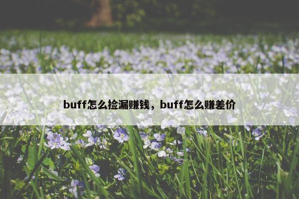 buff怎么捡漏赚钱，buff怎么赚差价