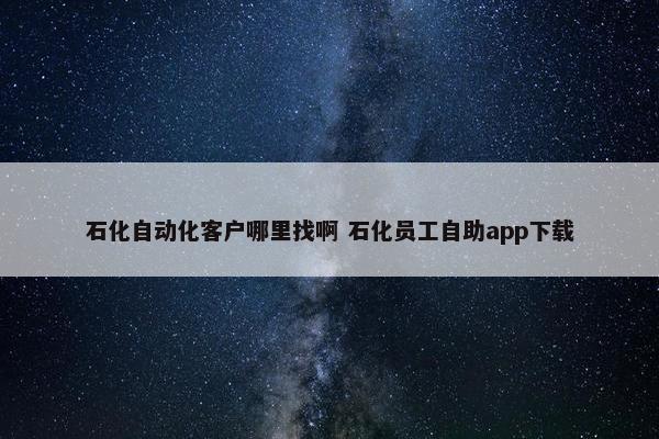 石化自动化客户哪里找啊 石化员工自助app下载