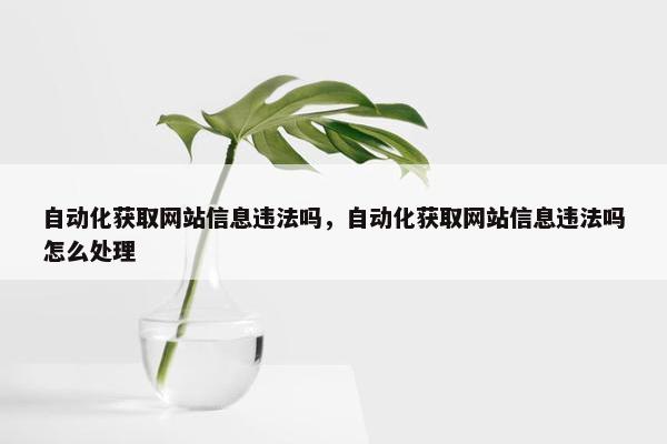 自动化获取网站信息违法吗，自动化获取网站信息违法吗怎么处理