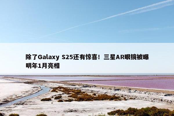 除了Galaxy S25还有惊喜！三星AR眼镜被曝明年1月亮相