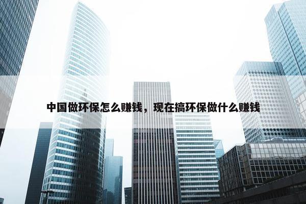 中国做环保怎么赚钱，现在搞环保做什么赚钱