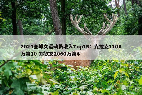 2024全球女运动员收入Top15：克拉克1100万第10 郑钦文2060万第4