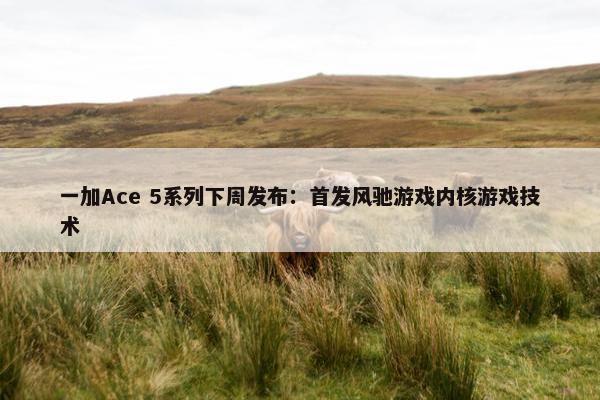 一加Ace 5系列下周发布：首发风驰游戏内核游戏技术