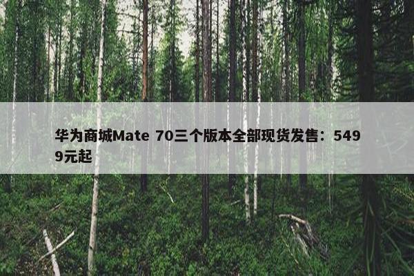 华为商城Mate 70三个版本全部现货发售：5499元起