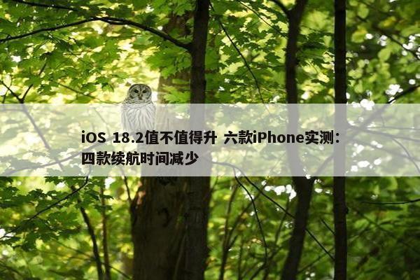 iOS 18.2值不值得升 六款iPhone实测：四款续航时间减少