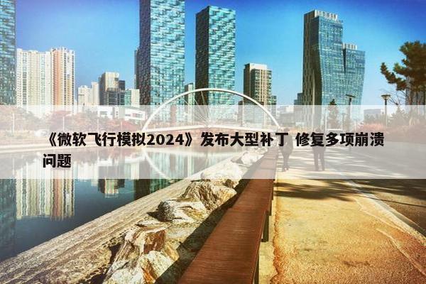 《微软飞行模拟2024》发布大型补丁 修复多项崩溃问题