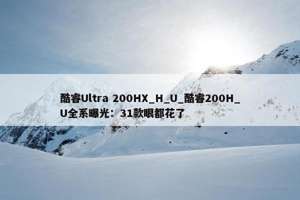 酷睿Ultra 200HX_H_U_酷睿200H_U全系曝光：31款眼都花了