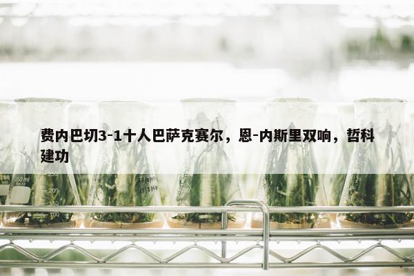 费内巴切3-1十人巴萨克赛尔，恩-内斯里双响，哲科建功